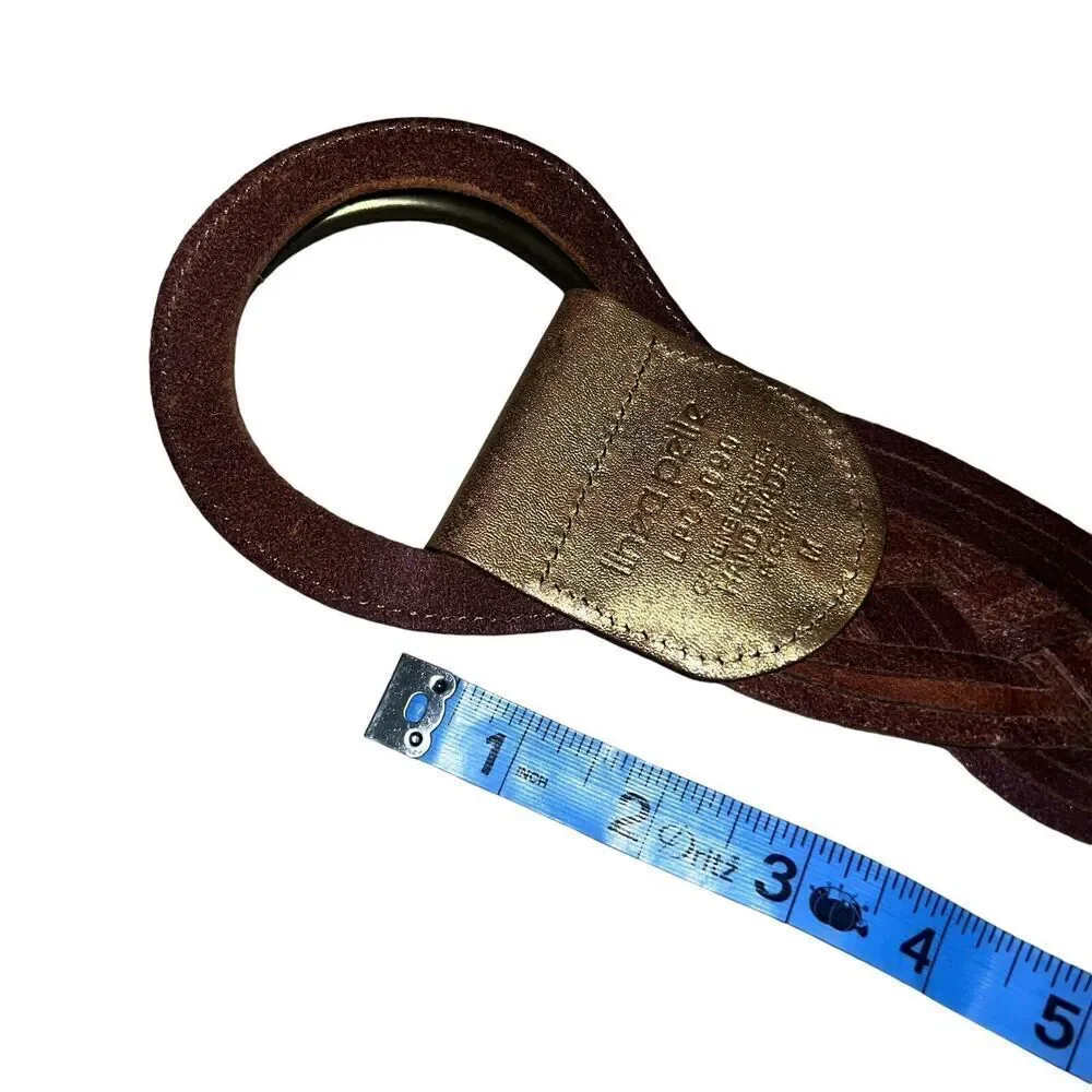 Linea Pelle Braided Metallic Gold Leather Belt